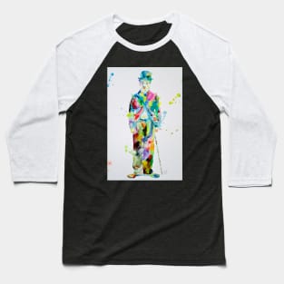 CHARLIE CHAPLIN watercolor portrait .6 Baseball T-Shirt